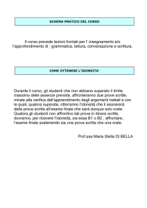 Schema pratico dei corsi per le idoneità di lingua inglese