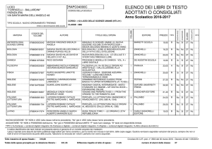 ELENCO DEI LIBRI DI TESTO ADOTTATI O