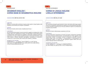 CORSO DI LINGUA INGLESE LIVELLO INTERMEDIO GLESE