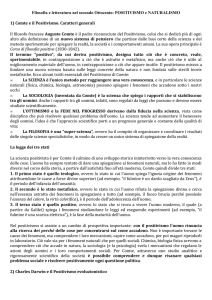 Filosofia e letteratura nel secondo Ottocento: POSITIVISMO e