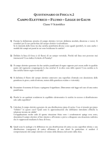 campo elettrico – flusso – legge di gauss