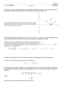 1. Due cariche q1 e q2 hanno uguale valore assoluto e sono