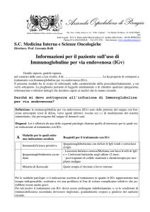 Uso di immunoglobuline per via endovenosa
