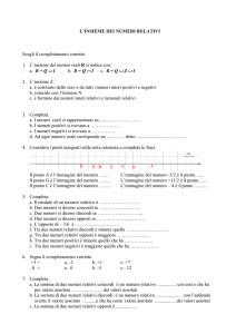 L`INSIEME DEI NUMERI RELATIVI