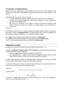 Il Calcolo combinatorio