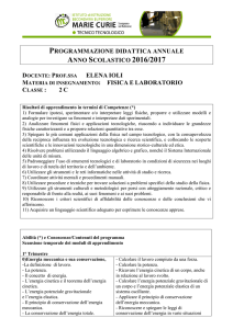 Programmazione disciplinare Fisica 2016-2017 classe 2 C