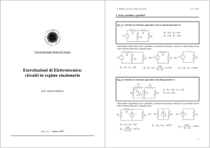 Esercitazioni di Elettrotecnica: circuiti in regime stazionario