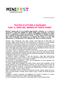 teatro d`attore a bassano con “il giro del mondo in tante fiabe”