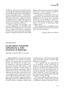Le percezioni sensoriali nell`autismo e nella sindrome di Asperger