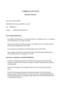 Curriculum - Dipartimento di Scienze Politiche e Sociali