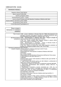 CURRICULUM VITAE – Estratto Cognome e Nome Sarto