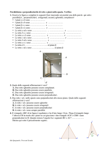 Parallelismo e perpendicolarità di rette e piani nello spazio. Verifica