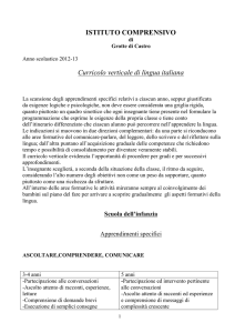 Curricolo verticale di lingua italiana