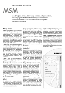 Il metil-sulfonil-metano (MSM) svolge un`azione antinfiammatoria