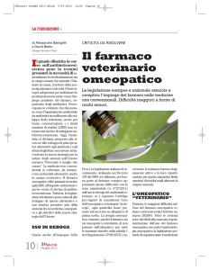 Il farmaco veterinario omeopatico