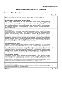 programma Macchine Elettriche I