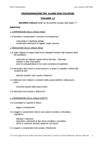 1 PROGRAMMAZIONE PER ALUNNI NON ITALOFONI ITALIANO L2