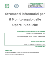 Strumenti informatici per il Monitoraggio delle Opere Pubbliche