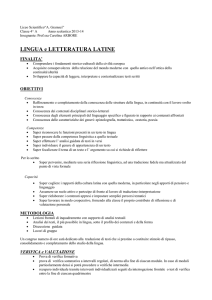 LINGUA e LETTERATURA LATINE