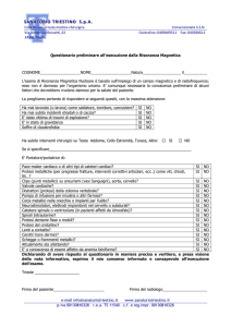Questionario preliminare Risonanza Magnetica ()