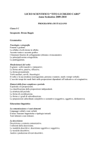 Anno Scolastico 2009-2010 - Liceo "Tito Lucrezio Caro"
