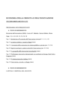ECONOMIA DELLA CRESCITA E DELL`INNOVAZIONE