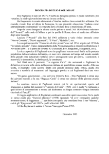 BIOGRAFIA DI ELIO PAGLIARANI Elio