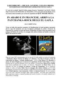 IN ARABO E IN FRANCESE, ARRIVA LA PATCHANKA