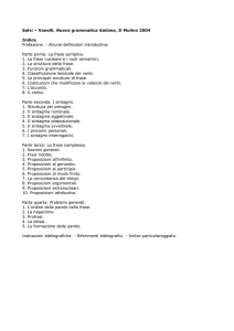 Salvi – Vanelli, Nuova grammatica italiana, Il Mulino 2004 Indice