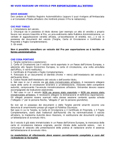 SE VUOI RADIARE UN VEICOLO PER ESPORTAZIONE ALL`ESTERO