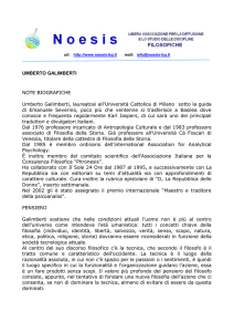 UMBERTO GALIMBERTI NOTE BIOGRAFICHE Umberto