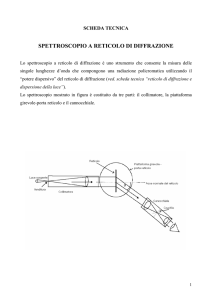 scheda tecnica spettroscopio a reticolo di diffrazione