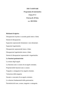 ISIS TASSINARI Programma di matematica Classe IV C Prof.ssa R