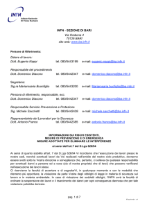 INFN - SEZIONE DI BARI Via Orabona 4 70126 BARI sito web: www
