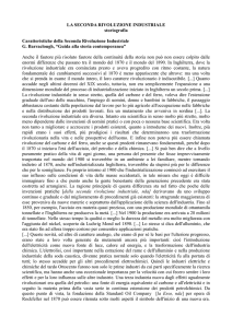 LA SECONDA RIVOLUZIONE INDUSTRIALE storiografia
