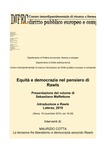Equità e democrazia nel pensiero di Rawls