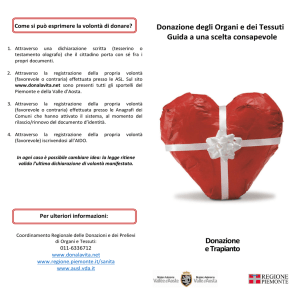 Donazione degli Organi e dei Tessuti Guida a una scelta