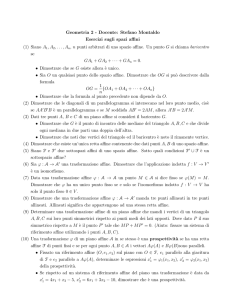Geometria 2 - Docente: Stefano Montaldo Esercizi