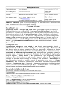 Biologia animale - Dipartimento di Agraria