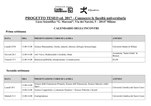 Calendario incontri Milano