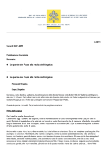 Le parole del Papa alla recita dell`Angelus Le parole