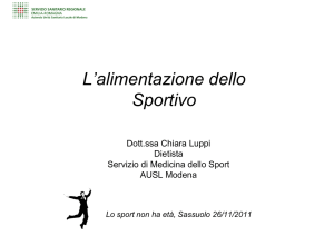 L`alimentazione dello Sportivo