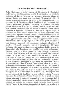 I Carabinieri dopo l`armistizio