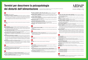 Termini per descrivere la psicopatologia dei disturbi dell