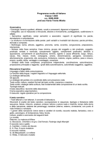 1 Programma svolto di Italiano Classe I ASO a.s. 2008