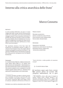 Intorno alla critica anarchica dello Stato Marco Cossutta