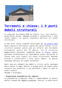 Terremoti e chiese: i 9 punti deboli strutturali