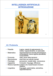 INTELLIGENZA ARTIFICIALE: INTRODUZIONE AI: Preistoria