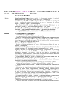 PROGRAMMA DI STORIA E GEOGRAFIA PROF.SSA ANTONELLA