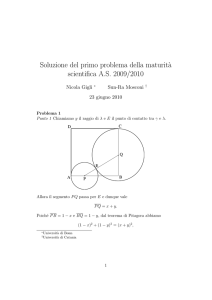 Soluzione del primo problema della maturit`a scientifica A.S. 2009